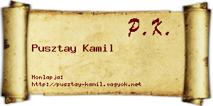 Pusztay Kamil névjegykártya